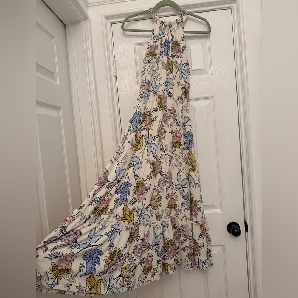 Rachel Zoe Floral Maxi Dress XS Boho Tiered Halter Dress Spring Summer - Picture 6 of 12
